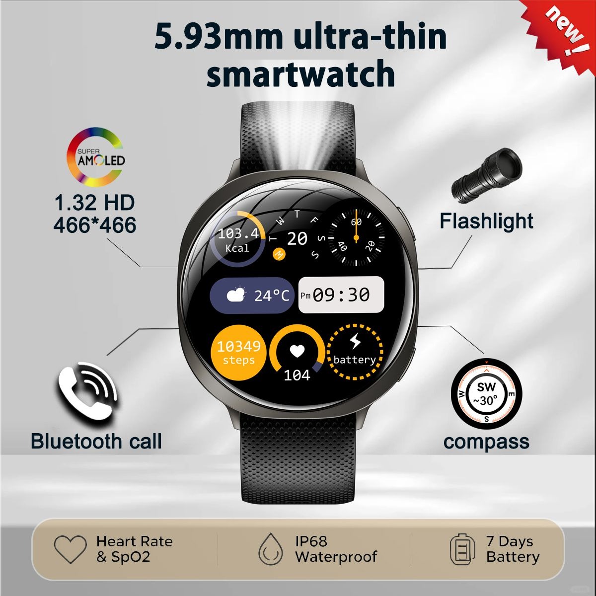Smartwatch Health Watches For Men - ساعة ذكية جديدة للرجال 2026: شاشة