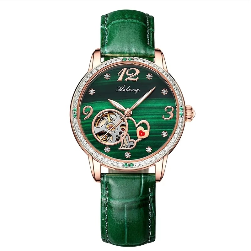 Skeleton Mechanical Watch - ساعة يد نسائية فاخرة من AILANG،