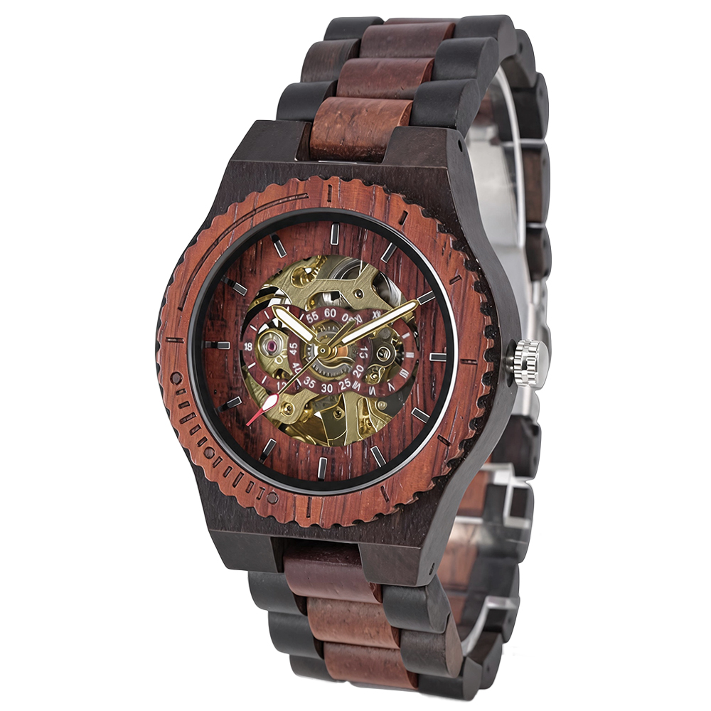 Skeleton Mechanical Watch - ساعة يد نسائية أنيقة بتصميم هيكلي