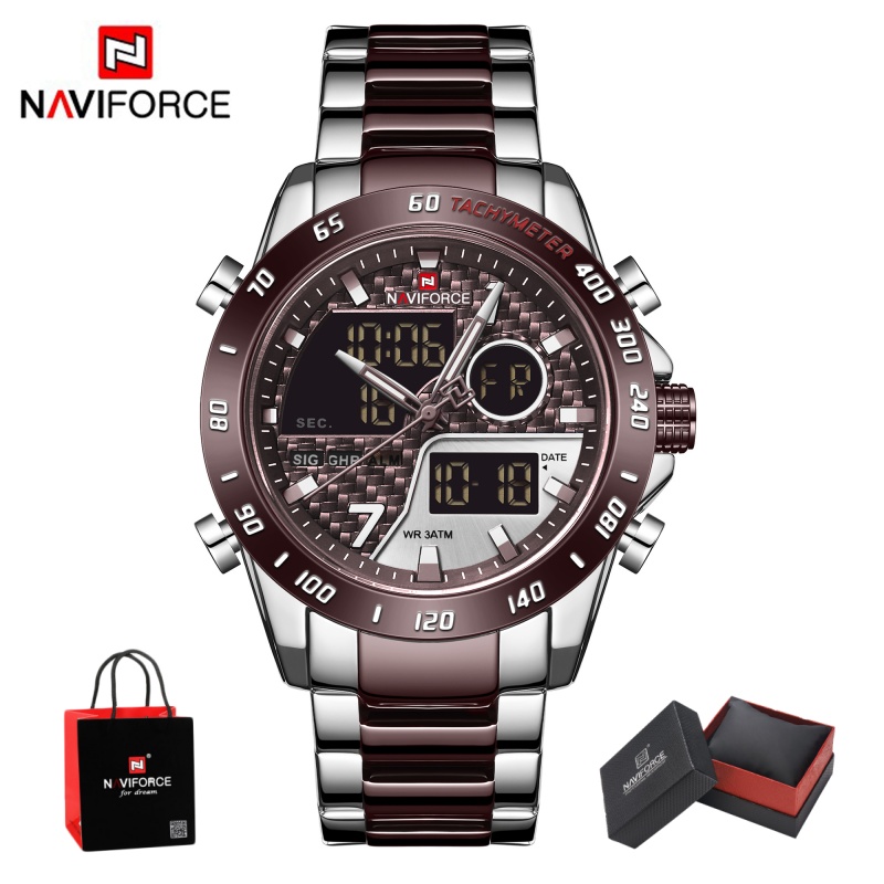 Analog Quartz Watch - ساعة نافيفورس الجديدة للرجال، ساعة أنالوج