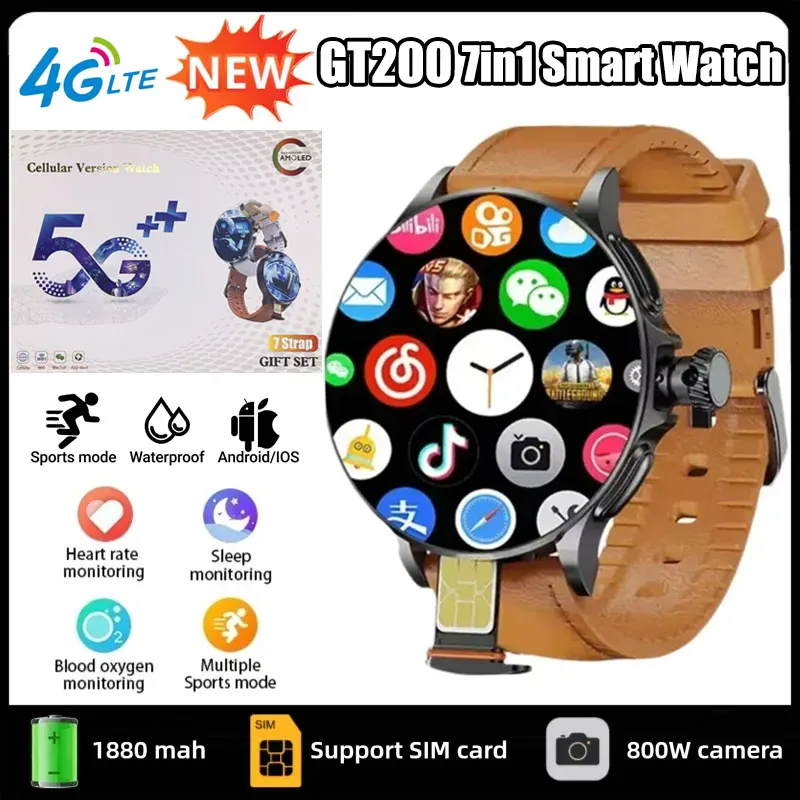Heart Rate Gps Watch - ساعة GT200 الذكية بتقنية 5G، بشاشة