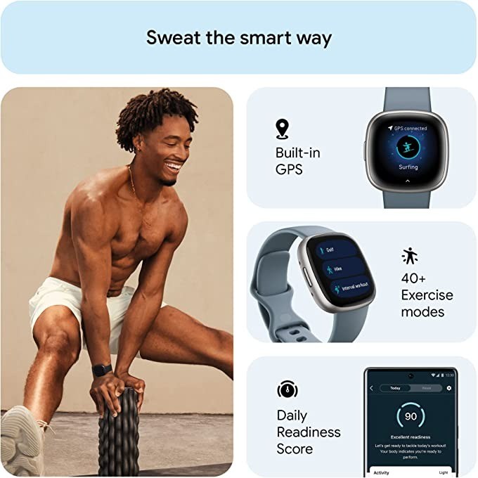ساعة Fitbit Versa 4 الذكية الم - مراجعة Heart Rate Gps Watch وسعره