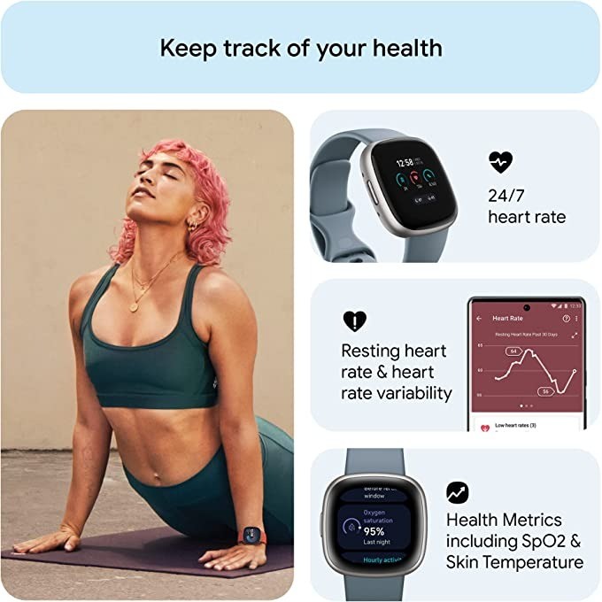 ساعة Fitbit Versa 4 الذكية الم - مراجعة Heart Rate Gps Watch وسعره