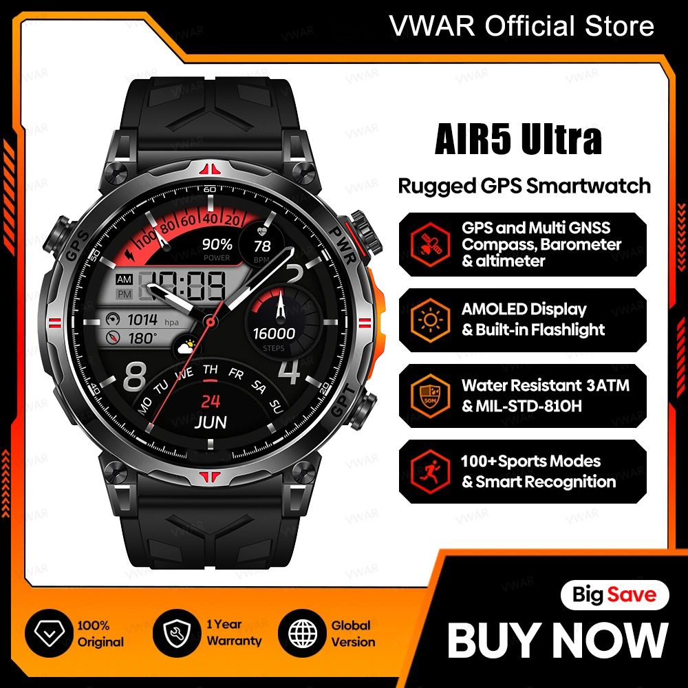 2025 جديد VWAR GPS Smartwatch  - مراجعة Watch Vs Amazfit وسعره