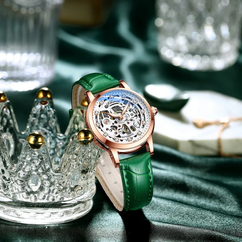 ساعة يد ميكانيكية أنيقة للسيدا - مراجعة Skeleton Mechanical Watch وسعره