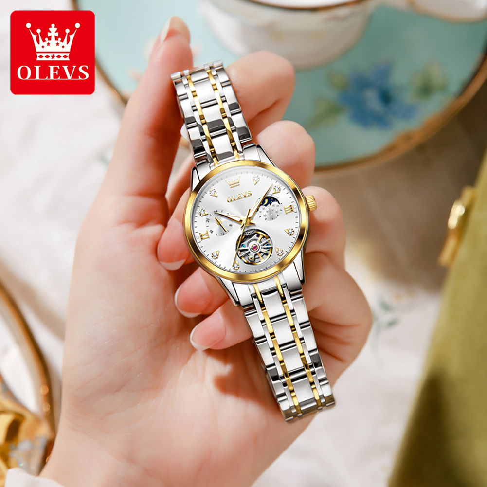 ساعة يد نسائية أوتوماتيكية OLE - مراجعة Skeleton Mechanical Watch وسعره