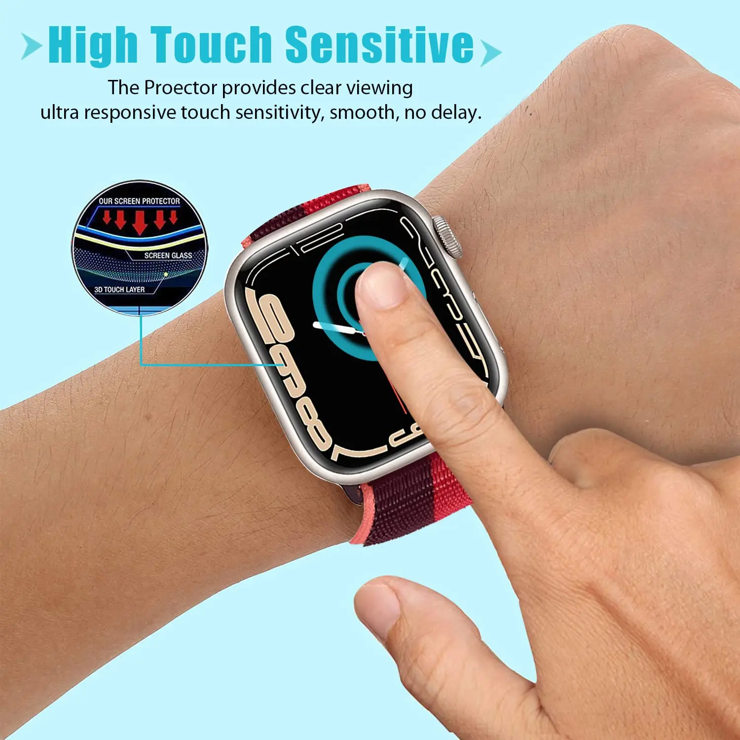 ثلاثية الأبعاد الزجاج المقسى ل - مراجعة Iwatch Smartwatch Series 7 وسعره