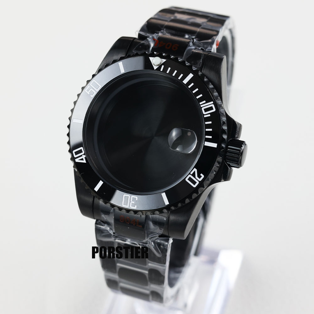 40 مللي متر أسود pvd ساعة حافظ - مراجعة Watch Movement Rotor وسعره