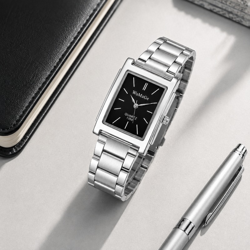 ساعة رجالية أنيقة بتصميم مربع، - مراجعة Smartwatch Casual Watches For Men وسعره
