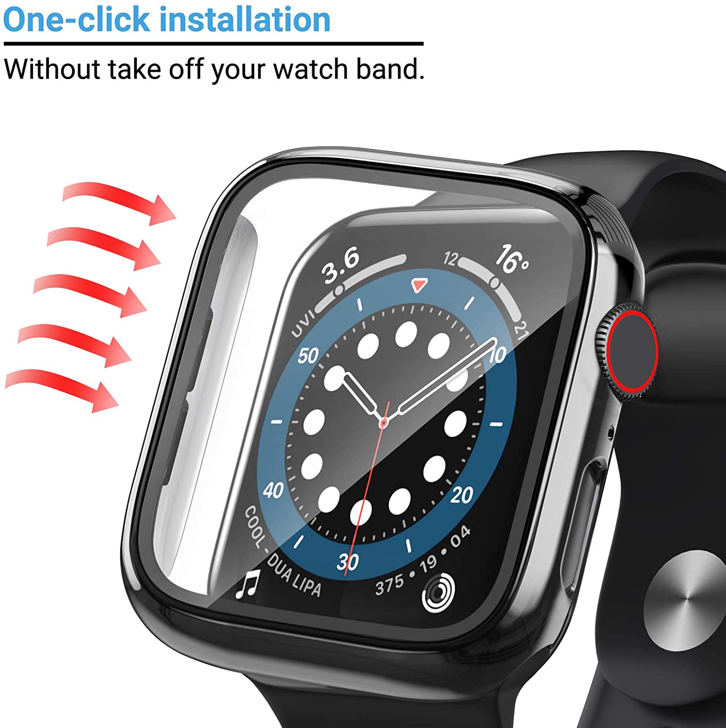 زجاج + غطاء لساعة أبل 44 مللي  - مراجعة Iwatch Smartwatch Series 7 وسعره