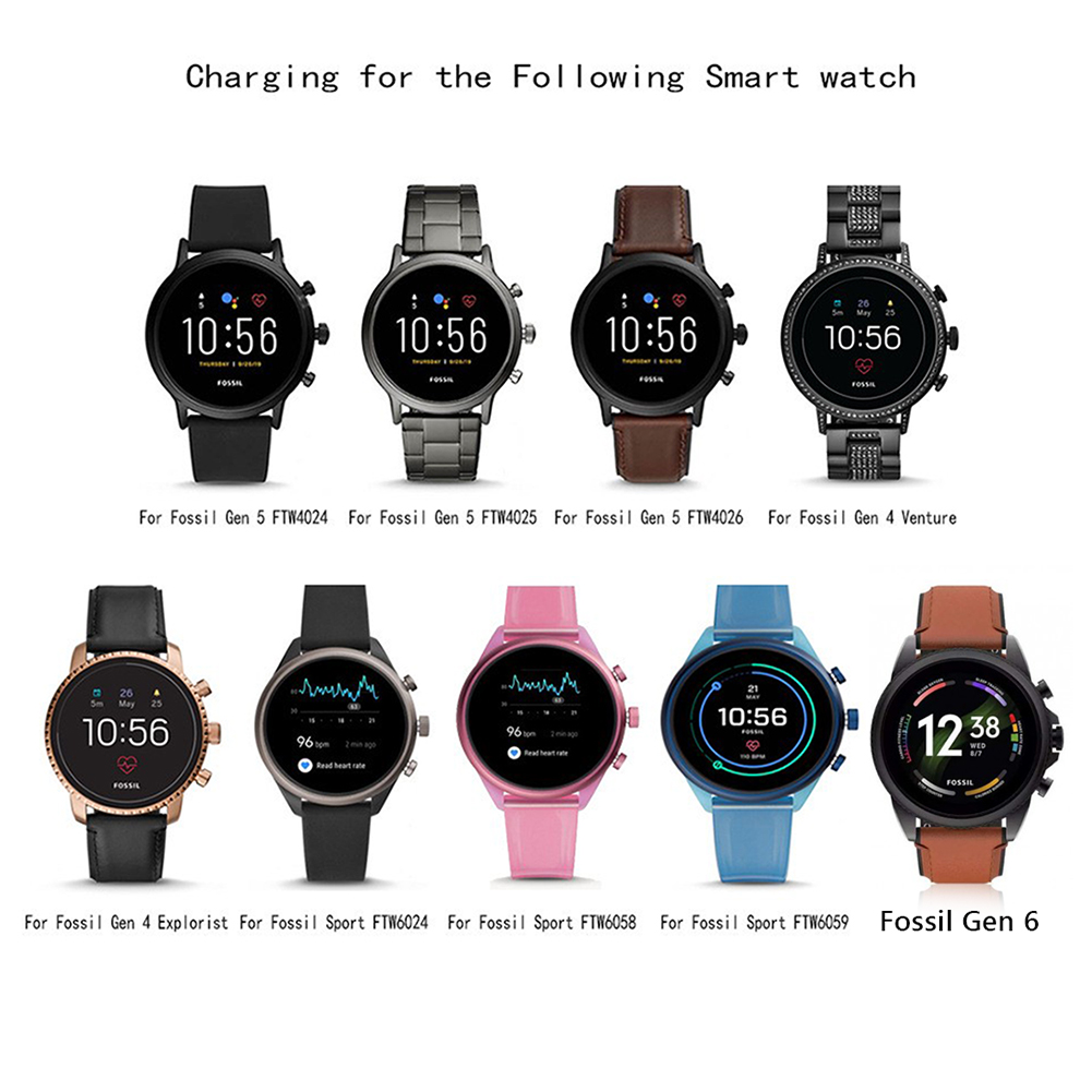 كابل شحن مغناطيسي لساعة ذكية،  - مراجعة Fossil Watches Smartwatch Gen 6 وسعره