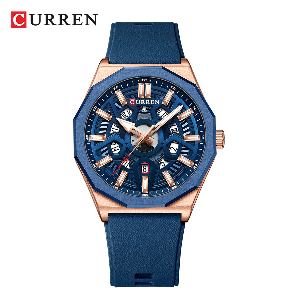 ساعة كوارتز CURREN 8437 للجنسي - مراجعة Skeleton Mechanical Watch وسعره