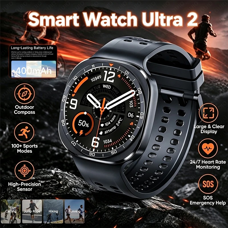 ساعة ذكية جديدة 2026 Ultra 2 ل - مراجعة Heart Rate Gps Watch وسعره