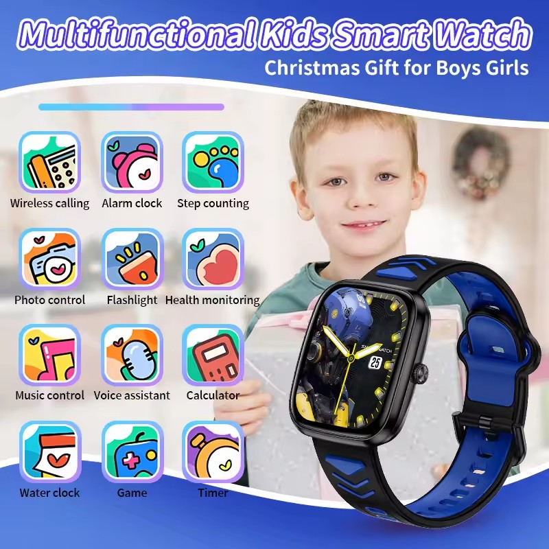 الأطفال بنين بنات الحاضر ساعة  - مراجعة Smartwatch Watches For Kid Boy With Alarm وسعره