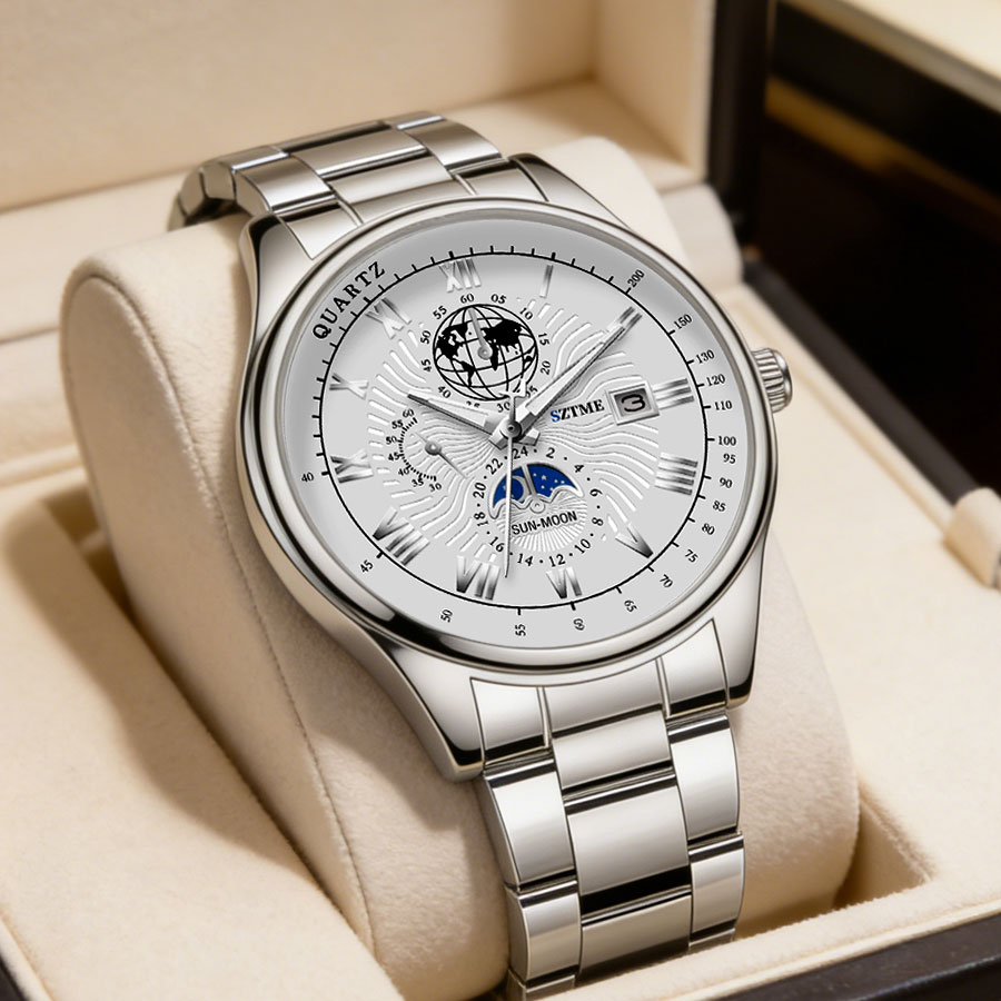 ساعات رجالية فاخرة للأعمال بحز - مراجعة Smartwatch Casual Watches For Men وسعره