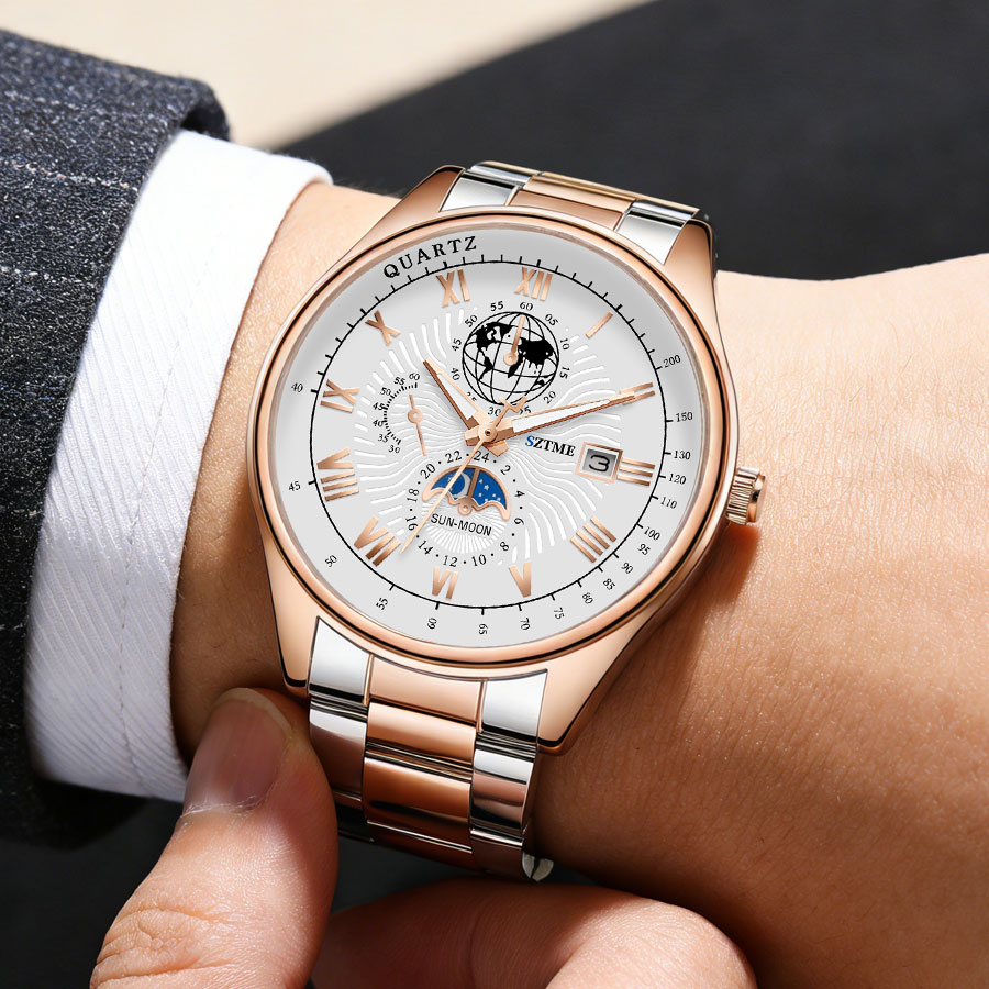 ساعات رجالية فاخرة للأعمال بحز - مراجعة Smartwatch Casual Watches For Men وسعره