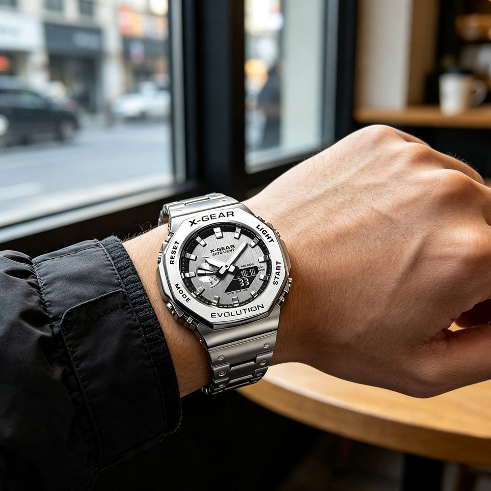 ساعة رياضية رقمية بشاشة مزدوجة - مراجعة Smartwatch Casual Watches For Men وسعره