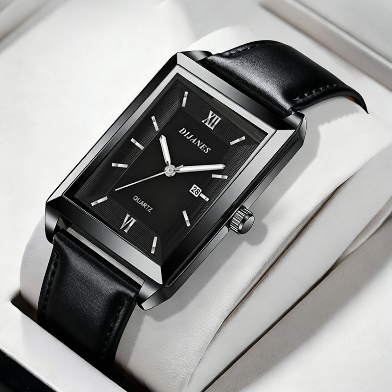 ساعات رجالية جلدية كاجوال بتصم - مراجعة Smartwatch Casual Watches For Men وسعره