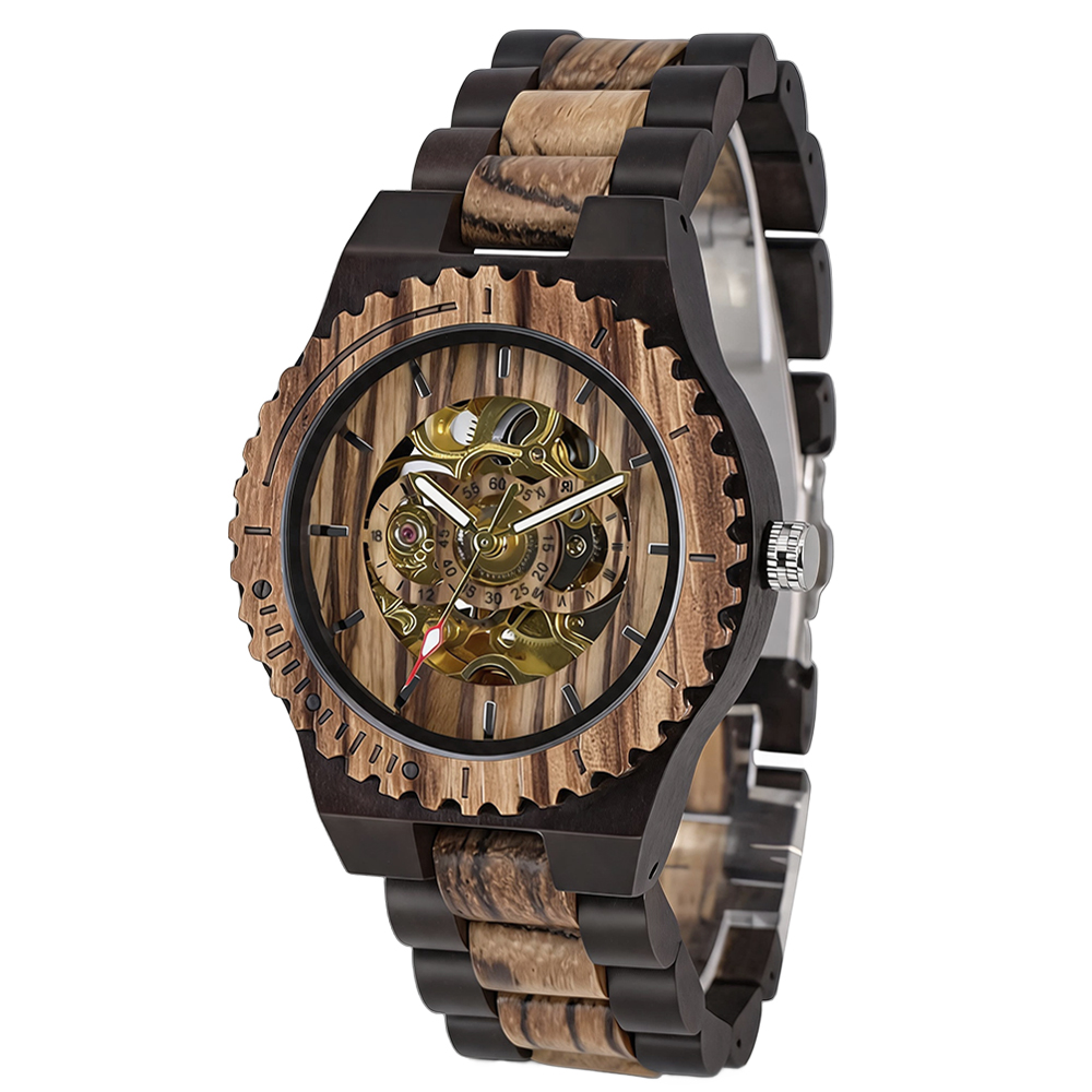 ساعة يد نسائية أنيقة بتصميم هي - مراجعة Skeleton Mechanical Watch وسعره