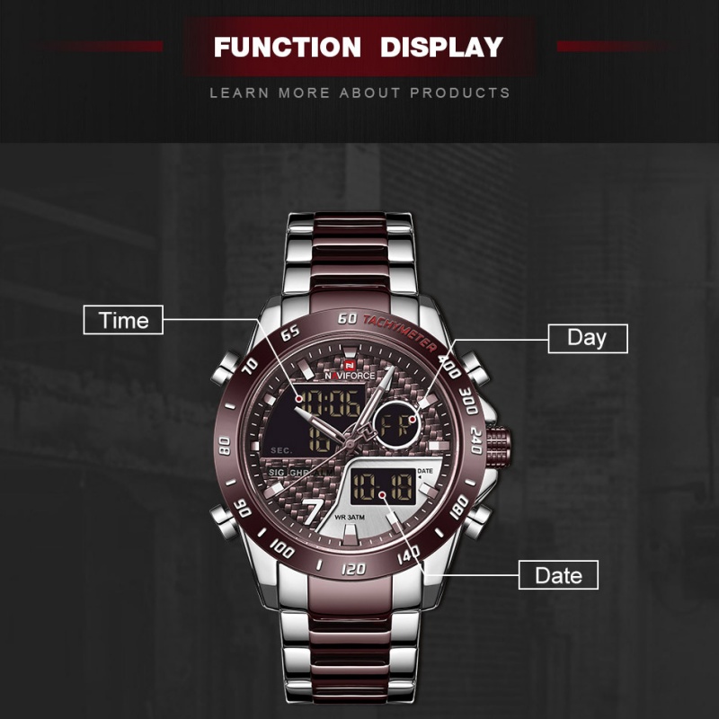 ساعة نافيفورس الجديدة للرجال،  - مراجعة Analog Quartz Watch وسعره