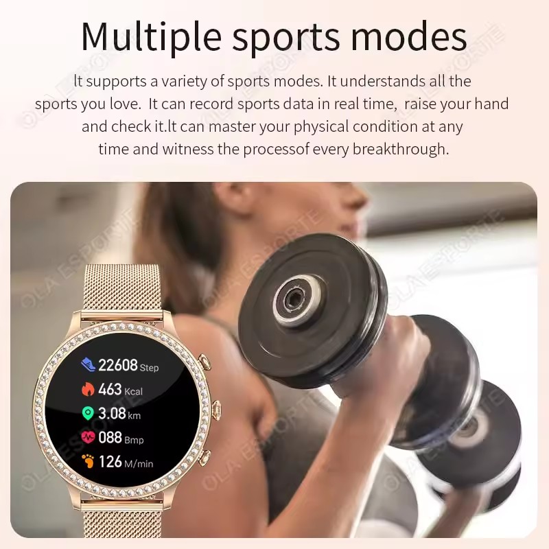 ساعة ذكية أنيقة للسيدات مع ميز - مراجعة Smartwatch Health Watches For Women وسعره