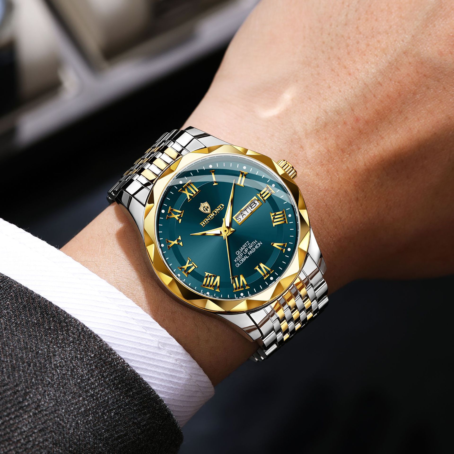 ساعة يد كوارتز فاخرة من BINBON - مراجعة Smartwatch Casual Watches For Men وسعره
